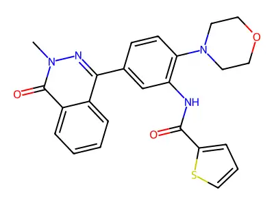 N-[5-(3-methyl-4-oxophthalazin-1-yl)-2-morpholin-4-ylphenyl]thiophene-2-carboxamide structure