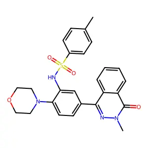 4-methyl-N-[5-(3-methyl-4-oxophthalazin-1-yl)-2-morpholin-4-ylphenyl]benzenesulfonamide structure