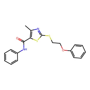 4-methyl-2-(2-phenoxyethylsulfanyl)-N-phenyl-1,3-thiazole-5-carboxamide structure