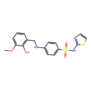 4-((2-Hydroxy-3-methoxybenzyl)amino)-N-(thiazol-2-yl)benzenesulfonamide structure