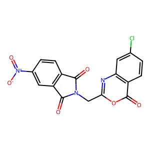 2-[(7-Chloro-4-oxo-3,1-benzoxazin-2-yl)methyl]-5-nitroisoindole-1,3-dione structure