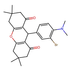 9-[3-bromo-4-(dimethylamino)phenyl]-3,3,6,6-tetramethyl-3,4,5,6,7,9-hexahydro-1H-xanthene-1,8(2H)-dione structure