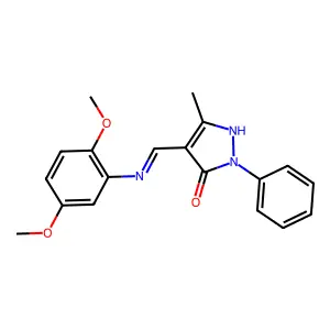 (E)-4-(((2,5-dimethoxyphenyl)amino)methylene)-3-methyl-1-phenyl-1H-pyrazol-5(4H)-one structure