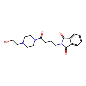 2-{4-[4-(2-hydroxyethyl)piperazin-1-yl]-4-oxobutyl}-1H-isoindole-1,3(2H)-dione structure