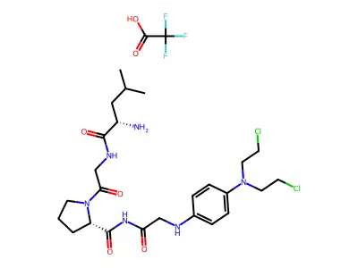 Glycinamide, L-leucylglycyl-L-prolyl-N-(4-(bis(2-chloroethyl)amino)phenyl)-, mono(trifluoroacetate) structure