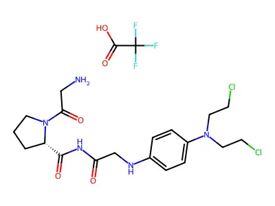 Glycyl-L-prolyl-N-(4-(bis(2-chloroethyl)amino)phenyl)glycinamide mono(trifluoroacetate) structure