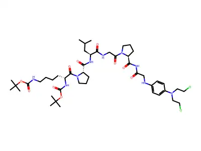 Glycinamide, N(sup 2),N(sup 6)-bis((1,1-dimethylethoxy)carbonyl)-D-lysyl-L-prolyl-L-leucylglycyl-L-prolyl-N-(4-(bis(2-chloroethyl)amino)phenyl)- structure