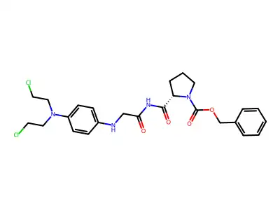 Glycinamide, 1-((phenylmethoxy)carbonyl)-L-prolyl-N-(4-(bis(2-chloroethyl)amino)phenyl)- structure