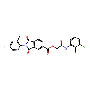 [2-(3-Chloro-2-methylanilino)-2-oxoethyl] 2-(2,4-dimethylphenyl)-1,3-dioxoisoindole-5-carboxylate structure