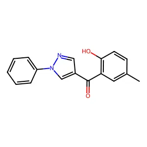 (2-hydroxy-5-methylphenyl)(1-phenyl-1H-pyrazol-4-yl)methanone structure