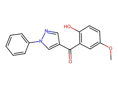 (2-Hydroxy-5-methoxyphenyl)(1-phenyl-1H-pyrazol-4-yl)methanone structure