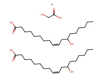 [(Hydroxy-kappaO)acetato(2-)-kappaO]bis(12-hydroxyoctadec-9-enoato-kappaO)titanium structure