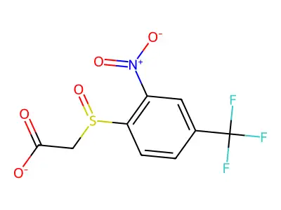 2-[2-Nitro-4-(trifluoromethyl)phenyl]sulfinylacetate structure