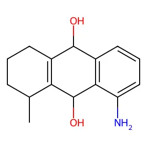 8-Amino-1-methyl-1,2,3,4,9,10-hexahydroanthracene-9,10-diol structure