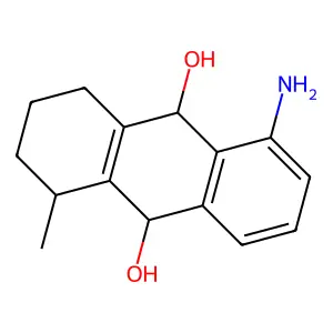 5-Amino-1-methyl-1,2,3,4,9,10-hexahydroanthracene-9,10-diol structure