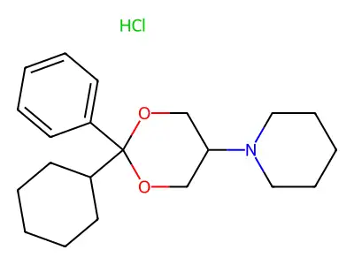 Piperidine, 1-(2-cyclohexyl-2-phenyl-1,3-dioxan-5-yl)-, hydrochloride structure