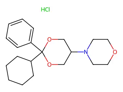 Morpholine, 1-(2-cyclohexyl-2-phenyl-1,3-dioxan-5-yl)-, hydrochloride structure