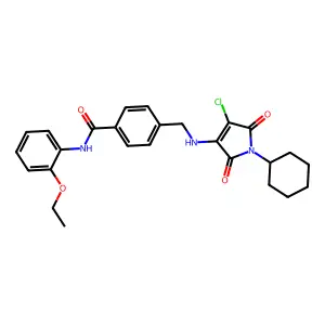 4-[[(4-chloro-1-cyclohexyl-2,5-dioxopyrrol-3-yl)amino]methyl]-N-(2-ethoxyphenyl)benzamide structure