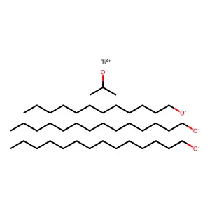 Titanium, (dodecyloxy)(2-propanolato)bis(1-tetradecanolato)-, (T-4)- structure