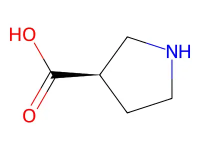 (3R)-3-Pyrrolidinecarboxylic acid structure