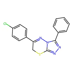 6-(4-chlorophenyl)-3-phenyl-7H-[1,2,4]triazolo[3,4-b][1,3,4]thiadiazine structure