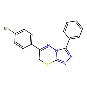6-(4-bromophenyl)-3-phenyl-7H-[1,2,4]triazolo[3,4-b][1,3,4]thiadiazine structure