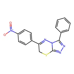 6-(4-nitrophenyl)-3-phenyl-7H-[1,2,4]triazolo[3,4-b][1,3,4]thiadiazine structure
