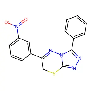 6-(3-nitrophenyl)-3-phenyl-7H-[1,2,4]triazolo[3,4-b][1,3,4]thiadiazine structure