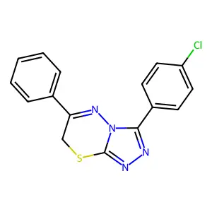 3-(4-chlorophenyl)-6-phenyl-7H-[1,2,4]triazolo[3,4-b][1,3,4]thiadiazine structure
