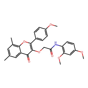 N-(2,4-dimethoxyphenyl)-2-[2-(4-methoxyphenyl)-6,8-dimethyl-4-oxo-chromen-3-yl]oxy-acetamide structure