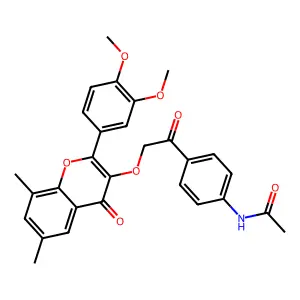 N-[4-({[2-(3,4-Dimethoxyphenyl)-6,8-dimethyl-4-oxo-4H-1-benzopyran-3-yl]oxy}acetyl)phenyl]acetamide structure