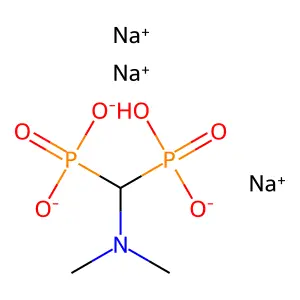 Phosphonic acid, P,P'-((dimethylamino)methylene)bis-, sodium salt (1:3) structure