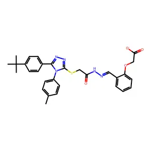 (2-{[2-({[5-(4-tert-butylphenyl)-4-(4-methylphenyl)-4H-1,2,4-triazol-3-yl]sulfanyl}acetyl)hydrazinylidene]methyl}phenoxy)acetate structure