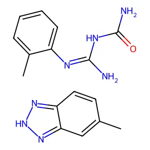 1-(diaminomethylidene)-2-(2-methylphenyl)guanidine;5-methyl-2H-benzotriazole structure