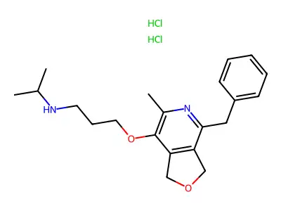 1-Propanamine, 3-((1,3-dihydro-6-methyl-4-(phenylmethyl)furo(3,4-c)pyridin-7-yl)oxy)-N-(1-methylethyl)-, dihdyrochloride structure