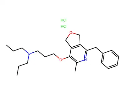 1-Propanamine, 3-((1,3-dihydro-6-methyl-4-(phenylmethyl)furo(3,4-c)pyridin-7-yl)oxy)-N,N-dipropyl-, dihydrochloride structure