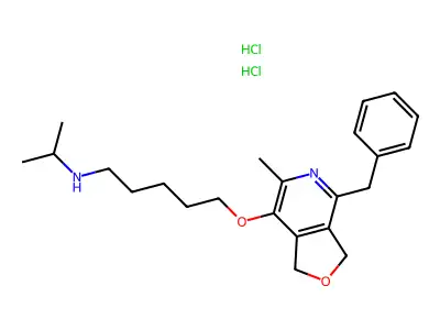 1-Pentanamine, 5-((1,3-dihydro-6-methyl-4-(phenylmethyl)furo(3,4-c)pyridin-7-yl)oxy)-N-(1-methylethyl)-, dihydrochloride structure