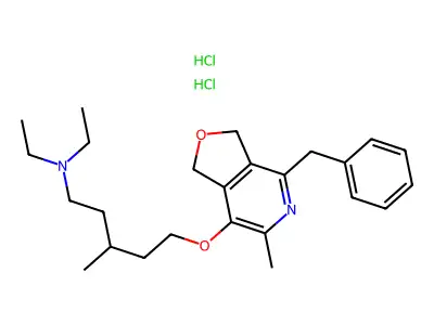 1-Pentanamine, 5-((1,3-dihydro-6-methyl-4-(phenylmethyl)furo(3,4-c)pyridin-7-yl)oxy)-N,N-diethyl-3-methyl-, dihydrochloride structure