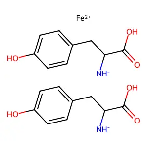 Bis([1-carboxy-2-(4-hydroxyphenyl)ethyl]azanide);iron(2+) structure