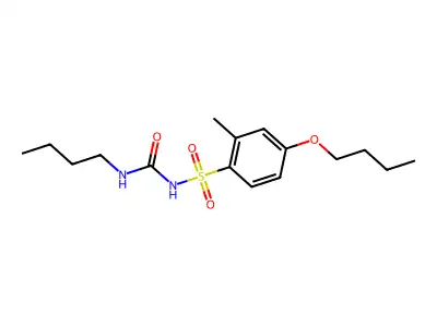Benzenesulfonamide, 4-butoxy-N-((butylamino)carbonyl)-2-methyl- structure
