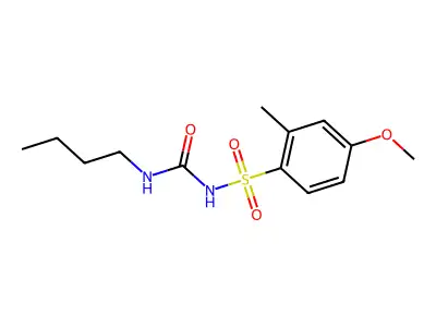 Benzenesulfonamide, N-((butylamino)carbonyl)-4-methoxy-2-methyl- structure