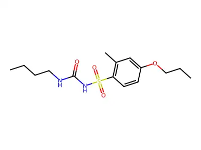 Benzenesulfonamide, N-((butylamino)carbonyl)-2-methyl-4-propoxy- structure