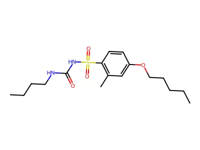 Benzenesulfonamide, N-((butylamino)carbonyl)-2-methyl-4-(pentyloxy)- structure
