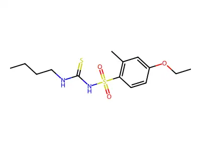Benzenesulfonamide, N-((butylamino)thioxomethyl)-4-ethoxy-2-methyl- structure
