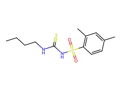 Benzenesulfonamide, N-((butylamino)thioxomethyl)-2,4-dimethyl- structure