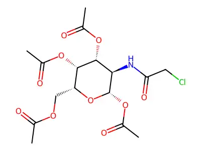 Galactose, 2-deoxy-2-(chloroacetamido)-1,3,4,6-tetra-O-acetyl-, beta-D- structure