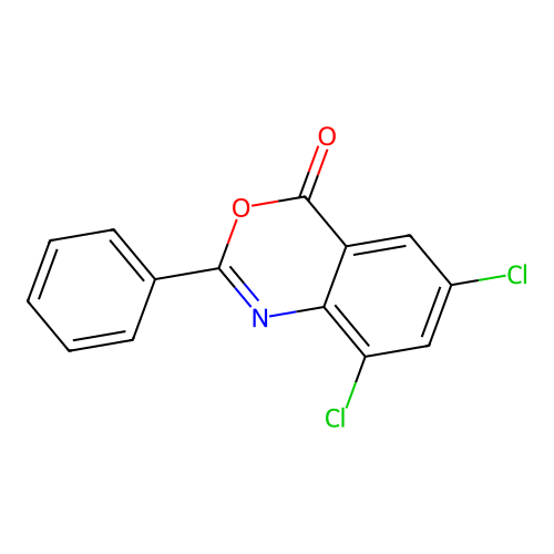 6,8-dichloro-2-phenyl-4H-3,1-benzoxazin-4-one structure