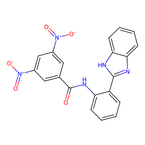 N-(2-(1H-benzo[d]imidazol-2-yl)phenyl)-3,5-dinitrobenzamide structure