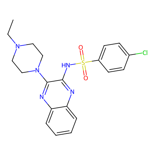 4-chloro-N-[3-(4-ethylpiperazin-1-yl)quinoxalin-2-yl]benzenesulfonamide structure