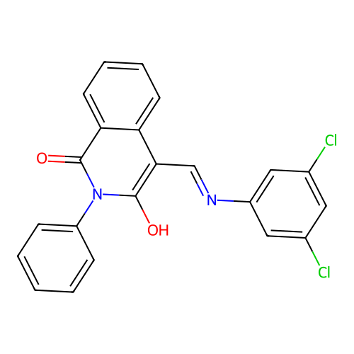 (4E)-4-[(3,5-dichloroanilino)methylidene]-2-phenylisoquinoline-1,3-dione structure